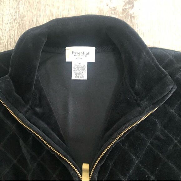 Vtg Y2K Essential Elements Petite Sz P Womens Zip Up Black Jumpsuit Long Sleeve - Picture 3 of 11